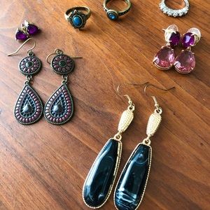 SALE✨ Jewelry Bundle! Statement earrings, ring lot
